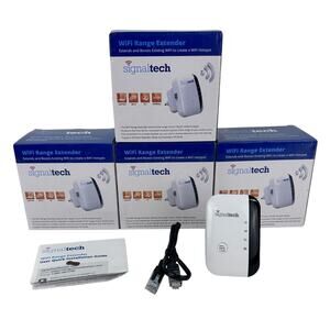 NEW Signaltech Wifi Range Extender Internet Signal Booster Hotspot Lot of 3 + 1